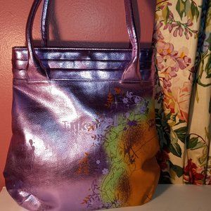 DISNEY TINKER BELL PURPLE AND GREEN FLORAL HANDBAG